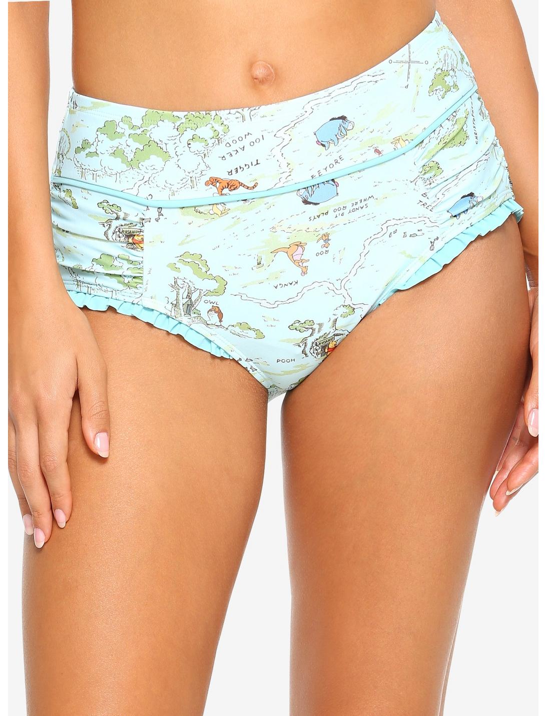 Disney Winnie The Pooh Hundred Acre Wood High-Waisted Swim Bottoms, MULTI, hi-res