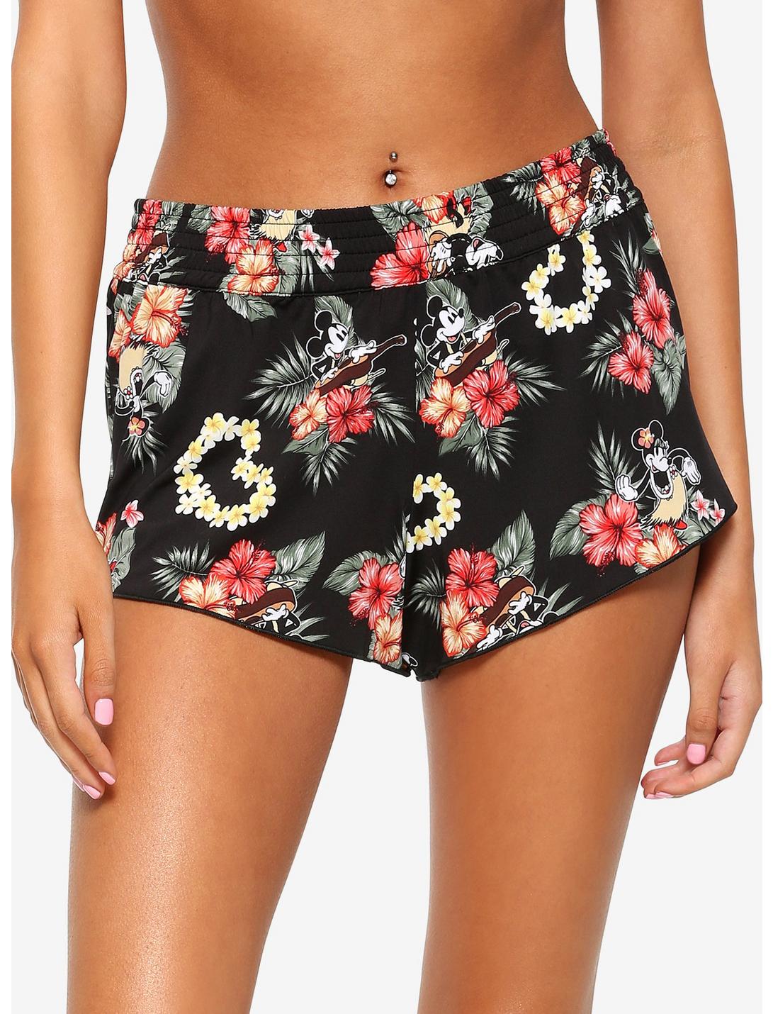 Disney Mickey Mouse & Minnie Mouse Tropical Girls Swim Shorts, MULTI, hi-res