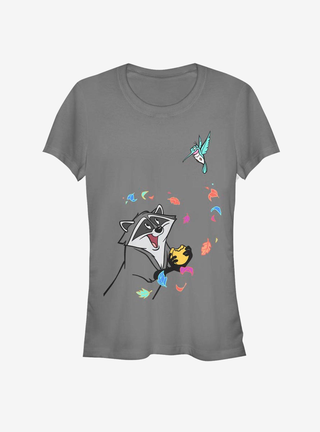 Disney Pocahontas Meeko and Flit Girls T-Shirt, CHARCOAL, hi-res