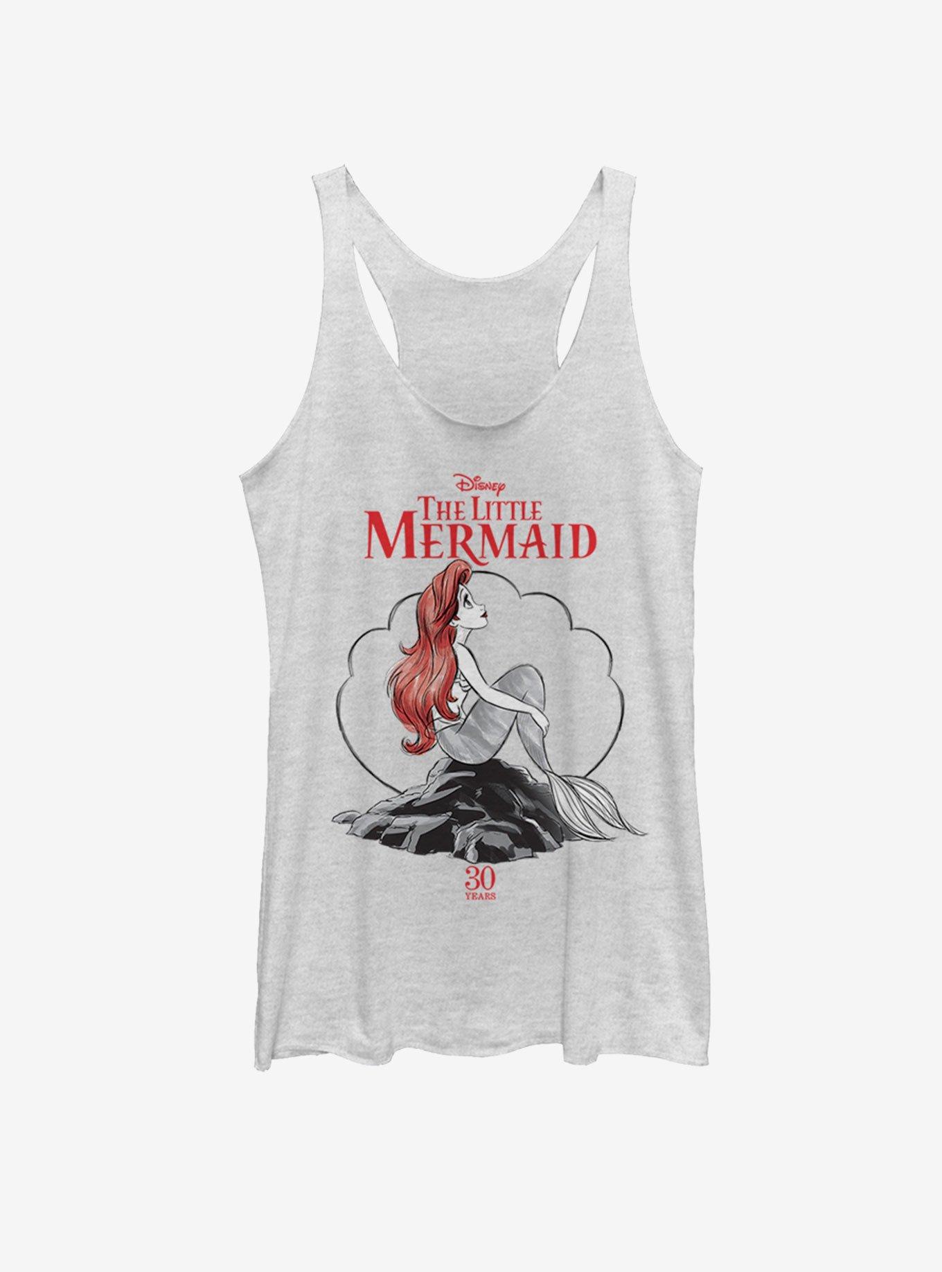 Disney The Little Mermaid Sketch Mermaid Anniversary Girls Tank, WHITE HTR, hi-res