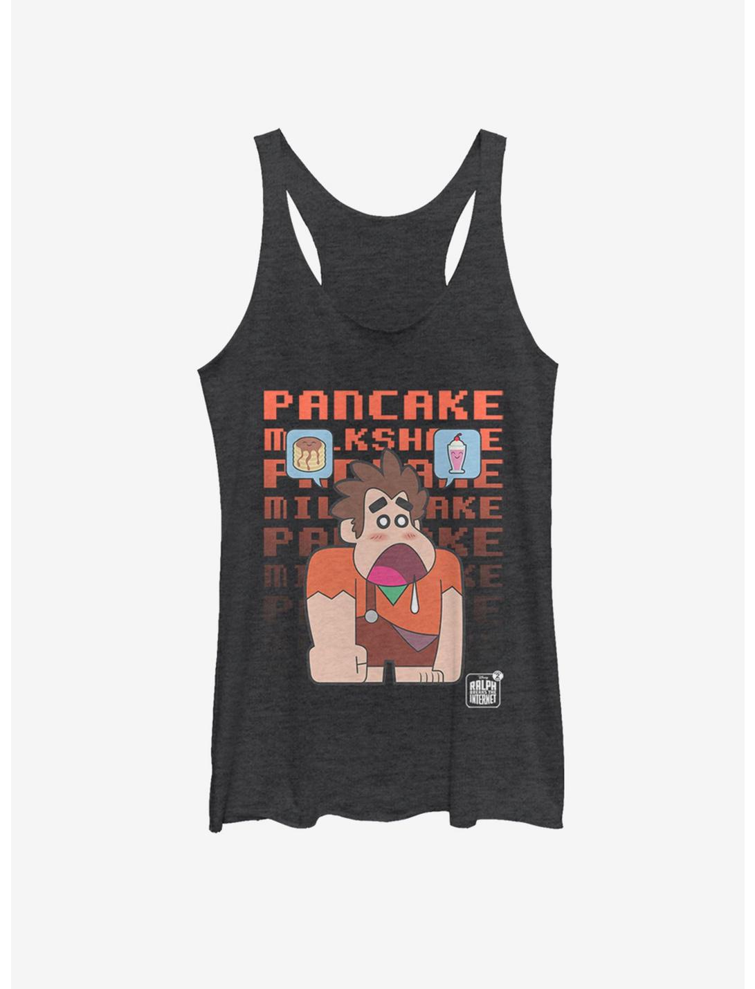 Disney Wreck-It Ralph Pancake Milkshake Girls Tank, BLK HTR, hi-res