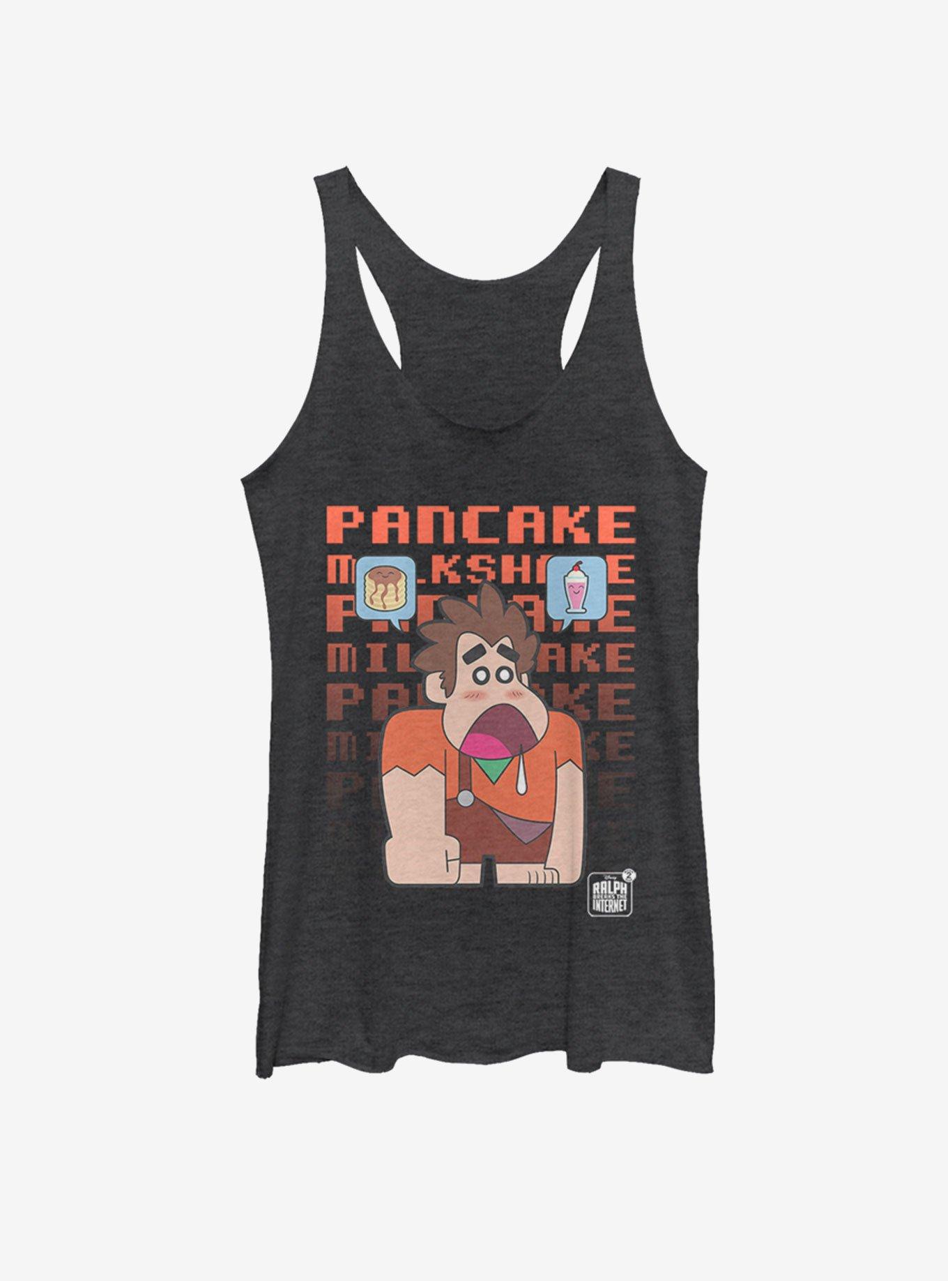 Disney Wreck-It Ralph Pancake Milkshake Girls Tank, BLK HTR, hi-res