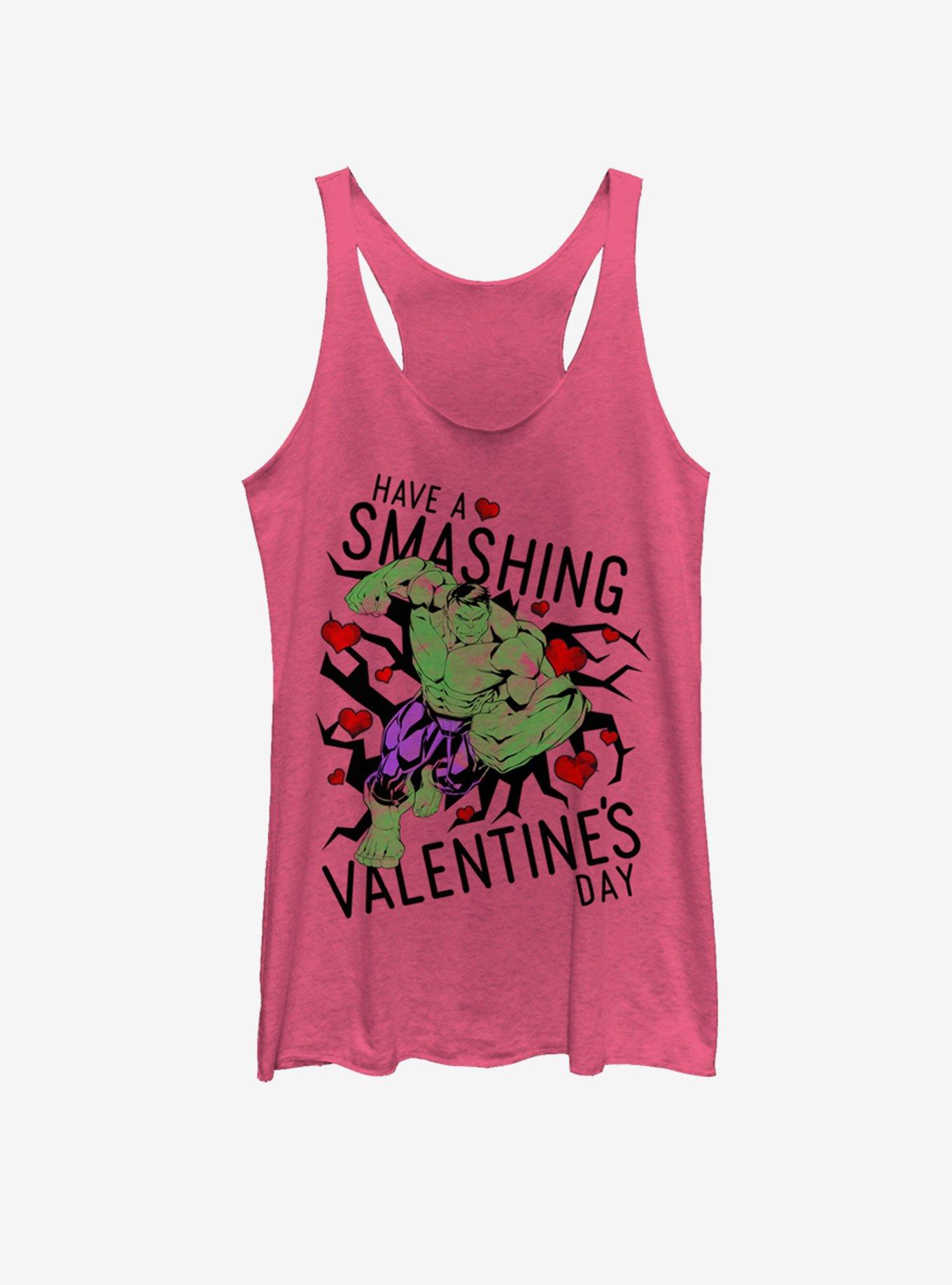 Marvel Hulk Smashing Vday Hulk Girls Tank, PINK HTR, hi-res