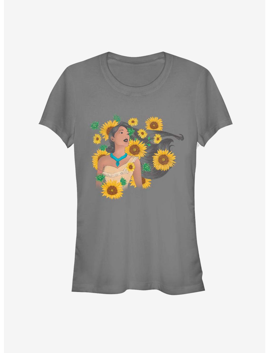 Disney Pocahontas Floral Princess Girls T-Shirt, CHARCOAL, hi-res