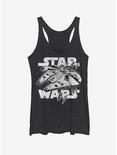 Star Wars Millennium Falcon and TIE Fighters Girls Tank, BLK HTR, hi-res