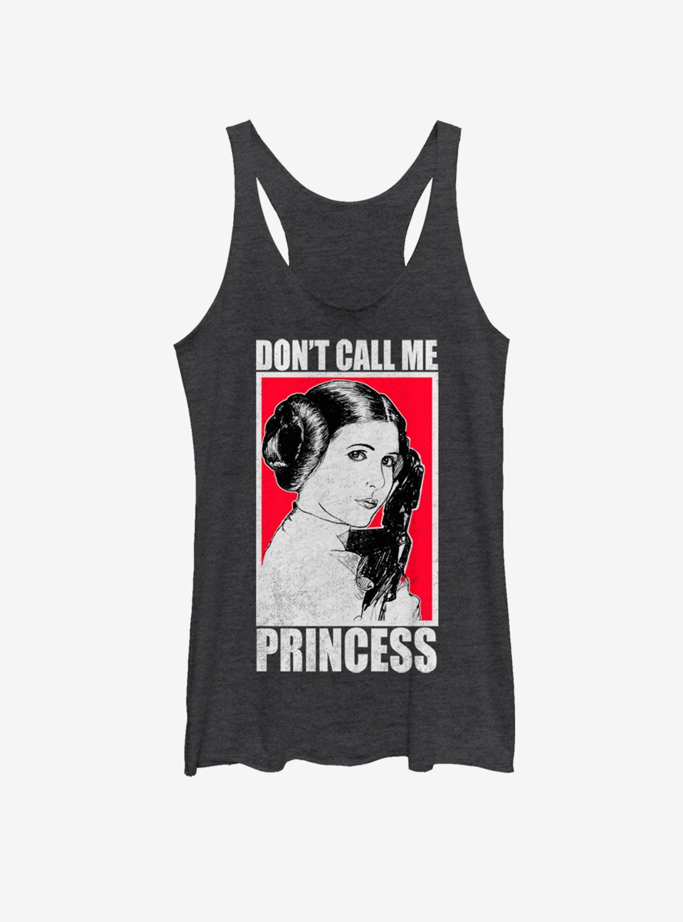 Star Wars No Princess Girls Tank, BLK HTR, hi-res