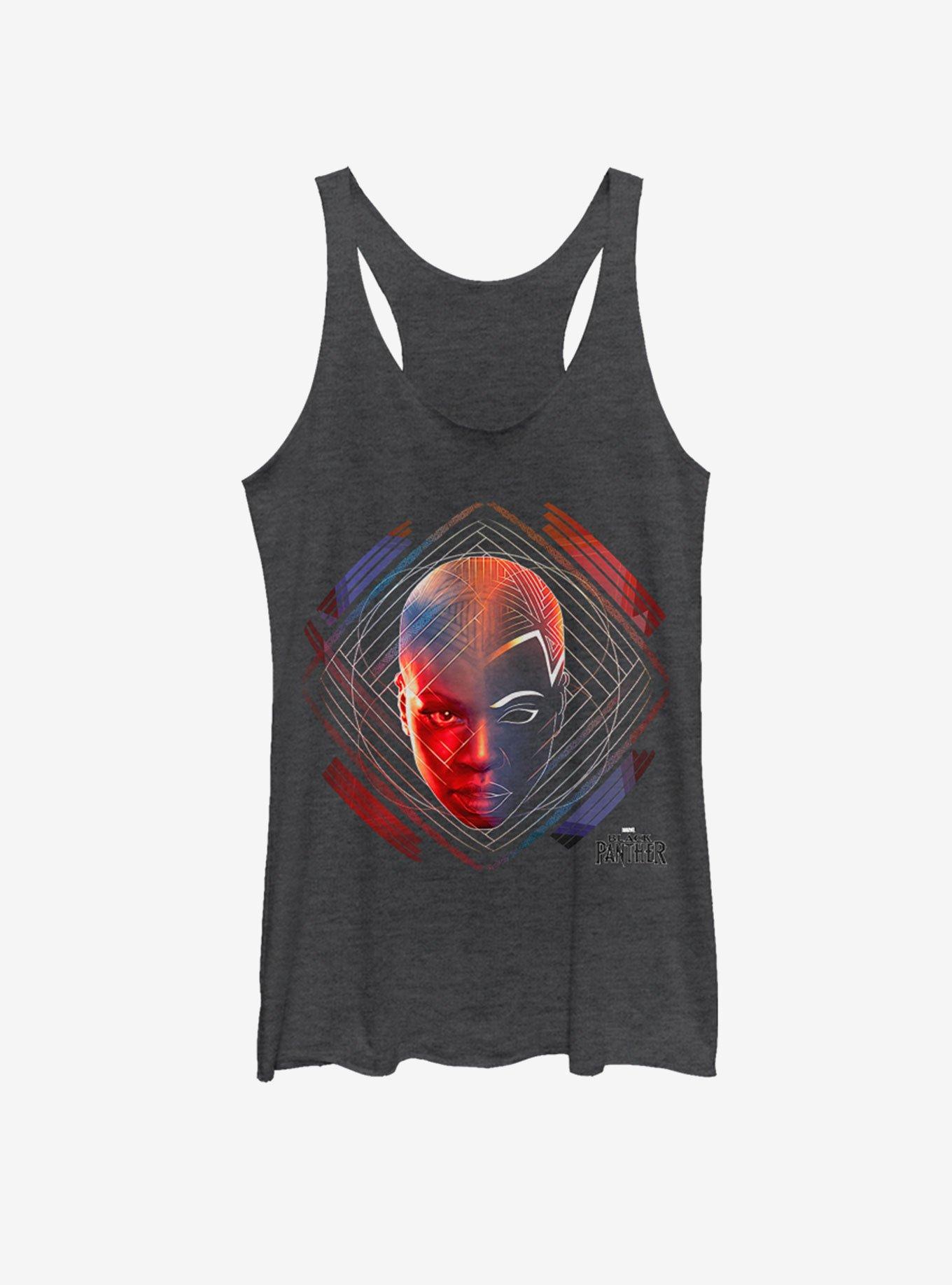 Marvel Black Panther Floating Head Girls Tank, BLK HTR, hi-res