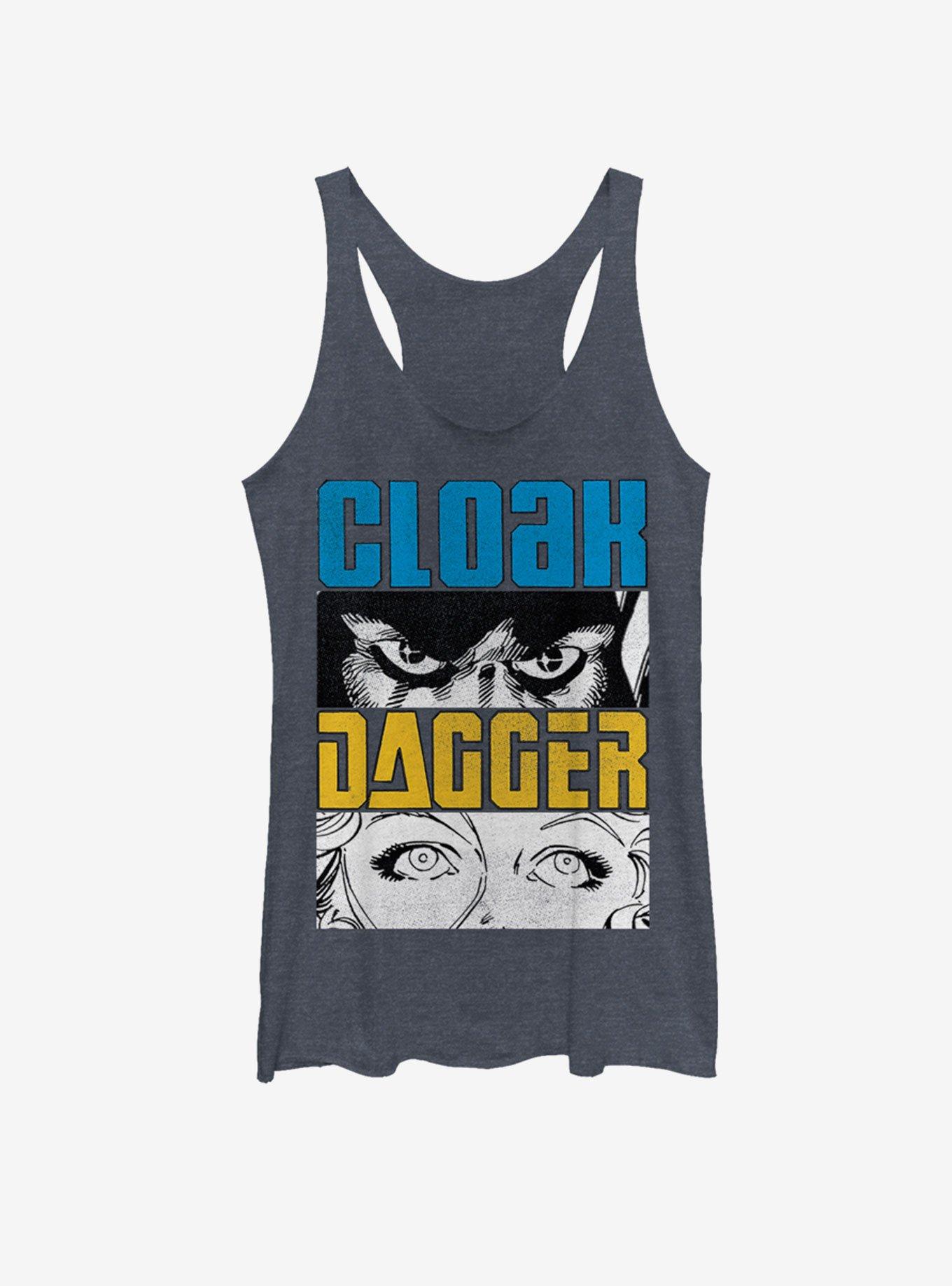 Marvel Cloak Dagger Panels Girls Tank, NAVY HTR, hi-res