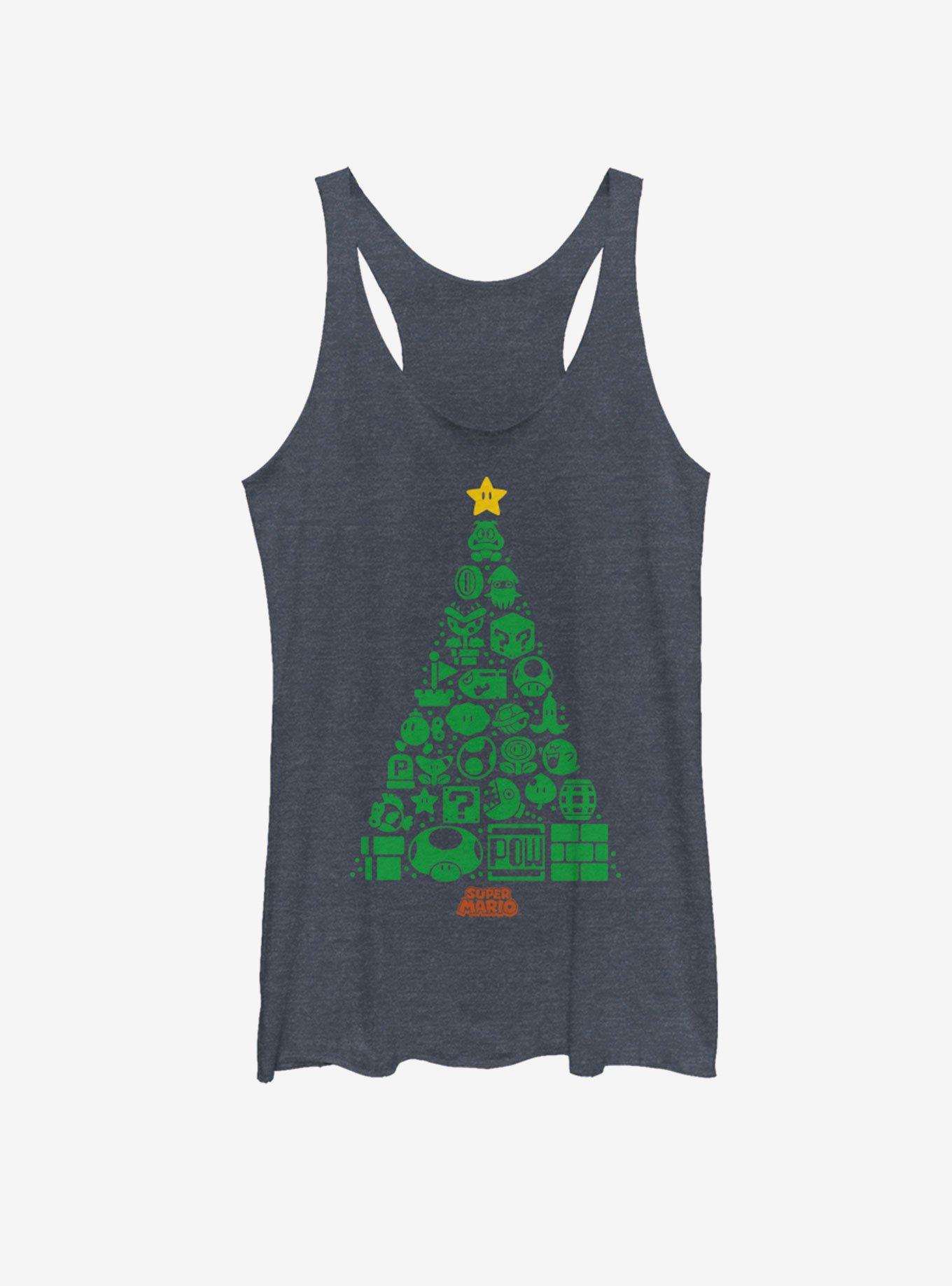 Nintendo Trees a Crowd Girls Tank, NAVY HTR, hi-res