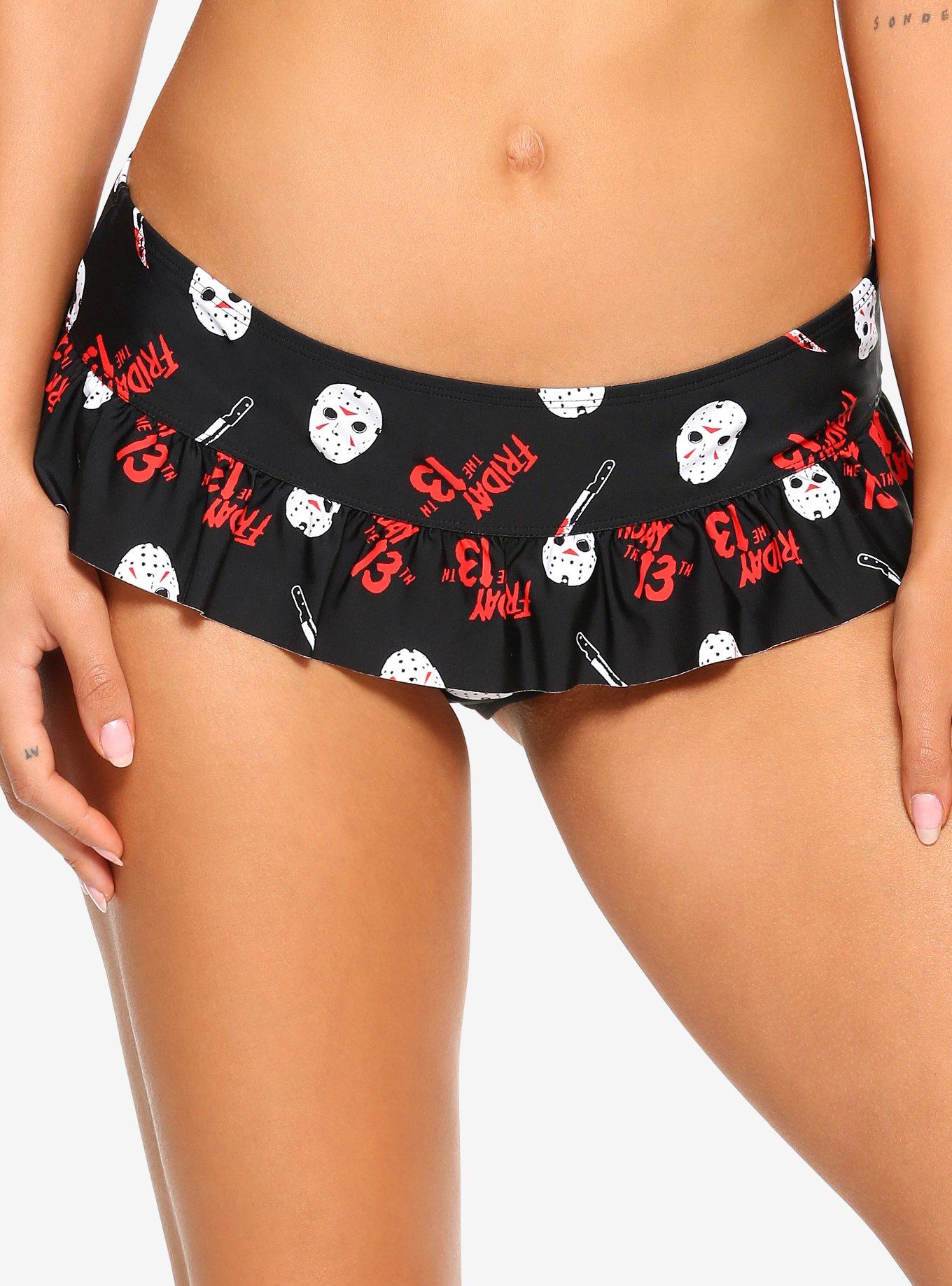 Friday The 13th Jason Mask Skirted Swim Bottoms, MULTI, hi-res