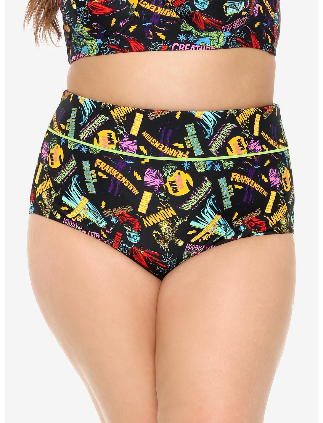 Universal Monsters High-Waisted Swim Bottoms Plus Size, MULTI, hi-res