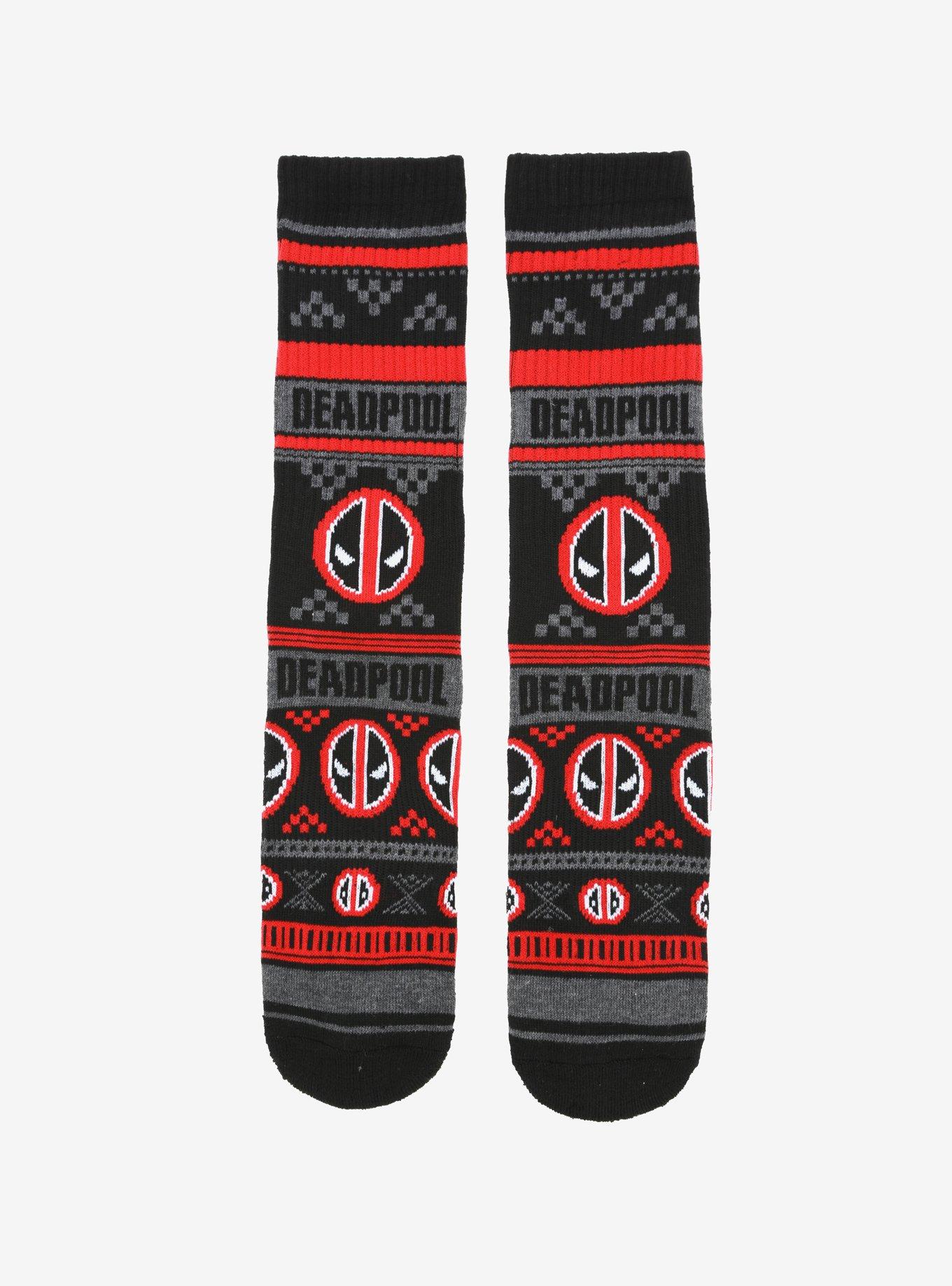 Marvel Deadpool Fair Isle Crew Socks, , hi-res