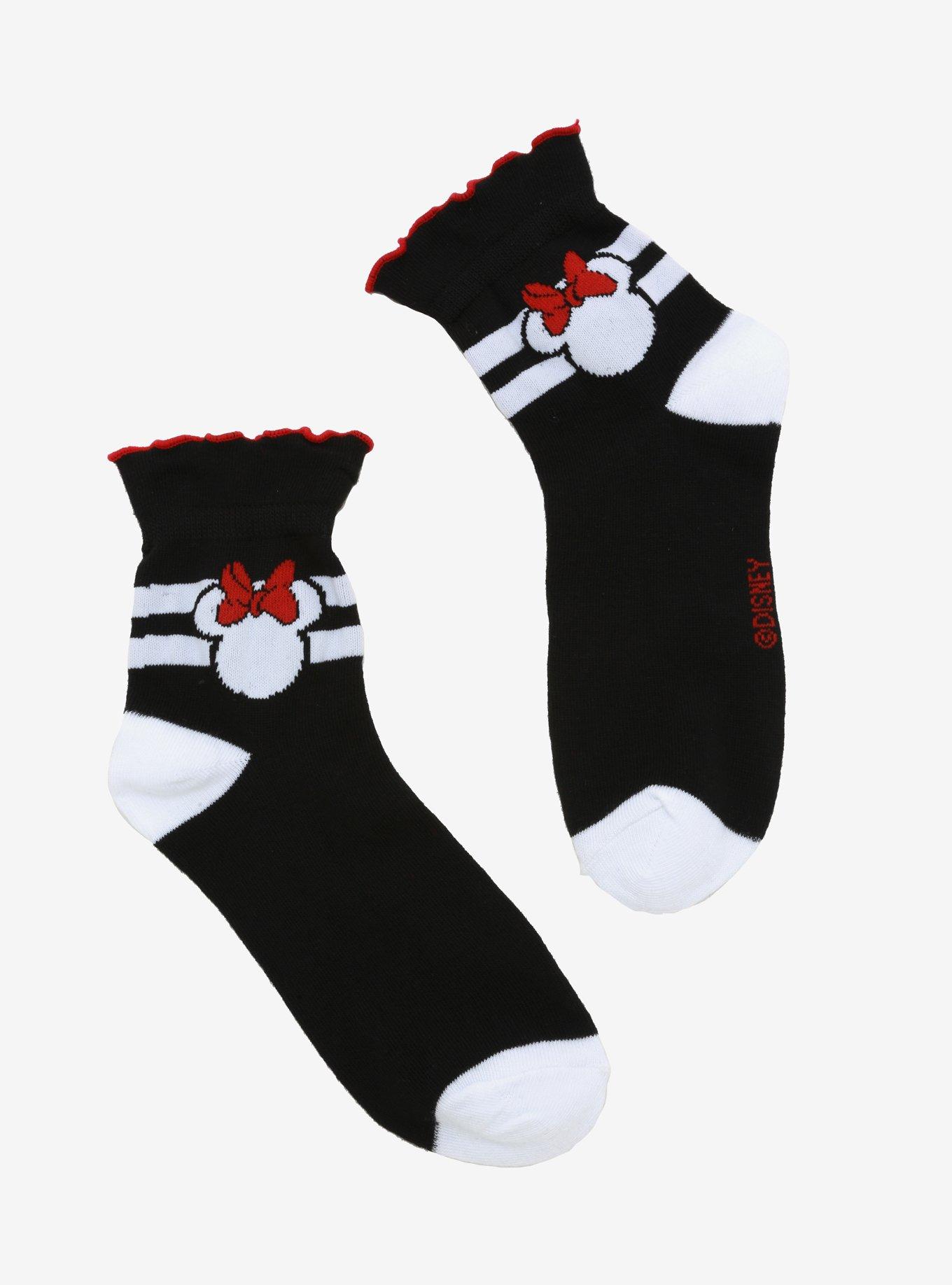 Disney Minnie Mouse Lettuce-Edge Ankle Socks, , hi-res