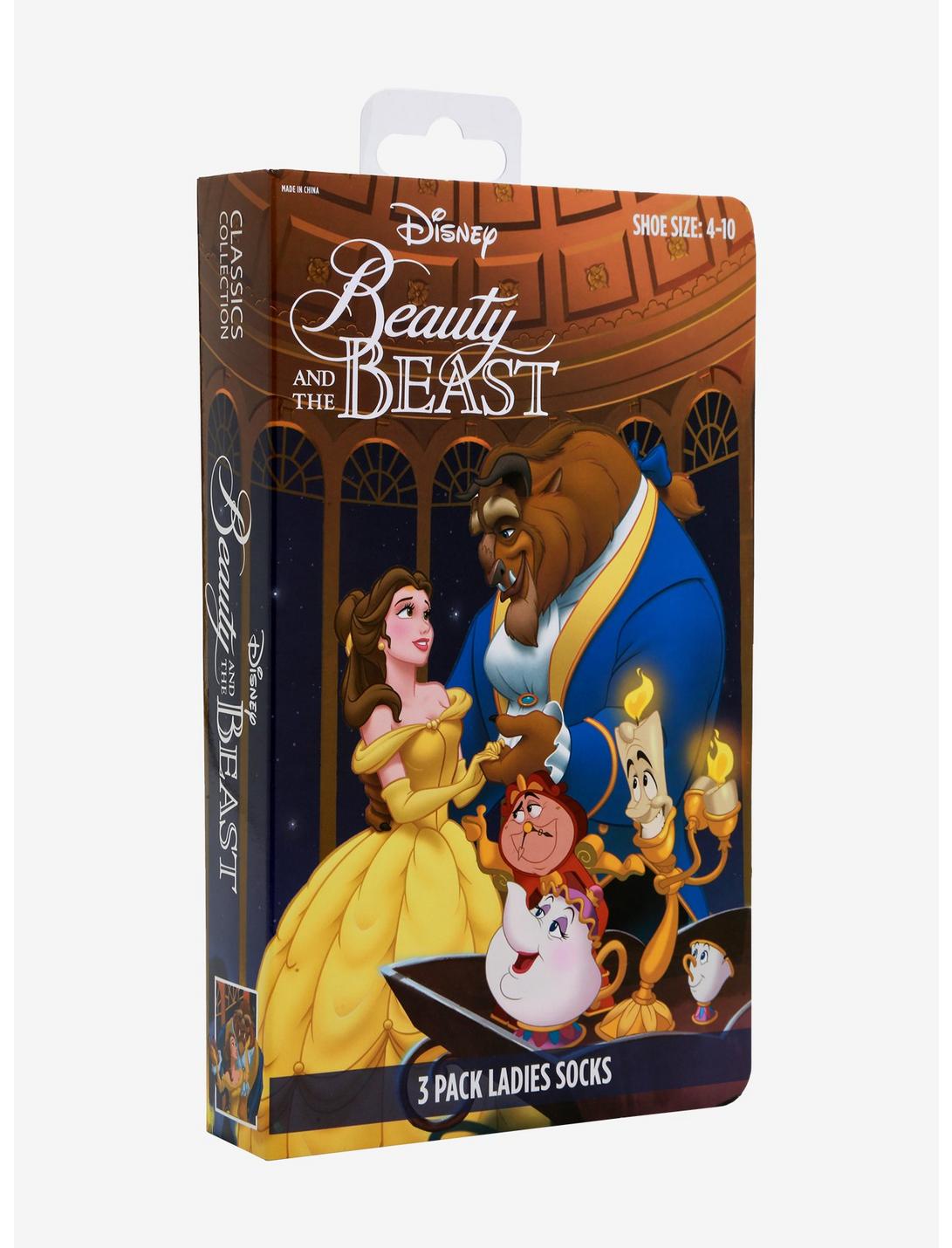 Disney Beauty And The Beast VHS Socks 3 Pair, , hi-res