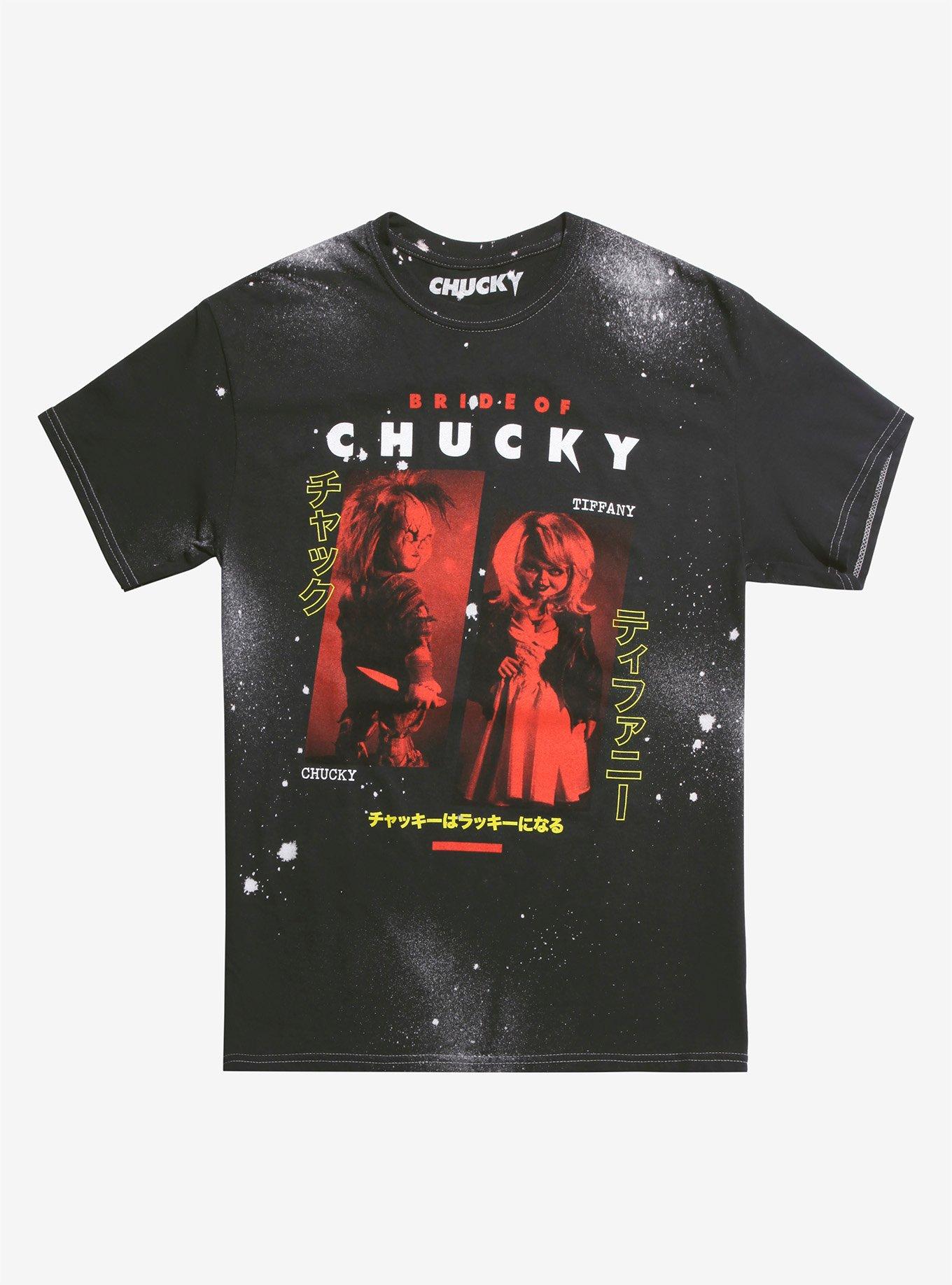 Bride Of Chucky Tiffany & Chucky Acid Wash T-Shirt, MULTI, hi-res