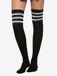 Black & White Over-The-Knee Varsity Socks, , hi-res