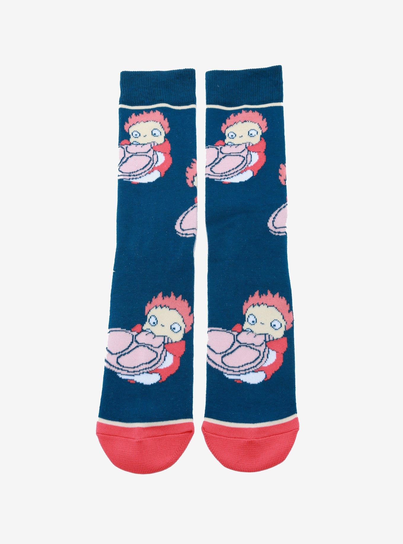 Studio Ghibli Ponyo Eating Ham Crew Socks, , hi-res