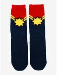 Marvel Captain Marvel Hero Suit Fuzzy Crew Socks - BoxLunch Exclusive, , hi-res