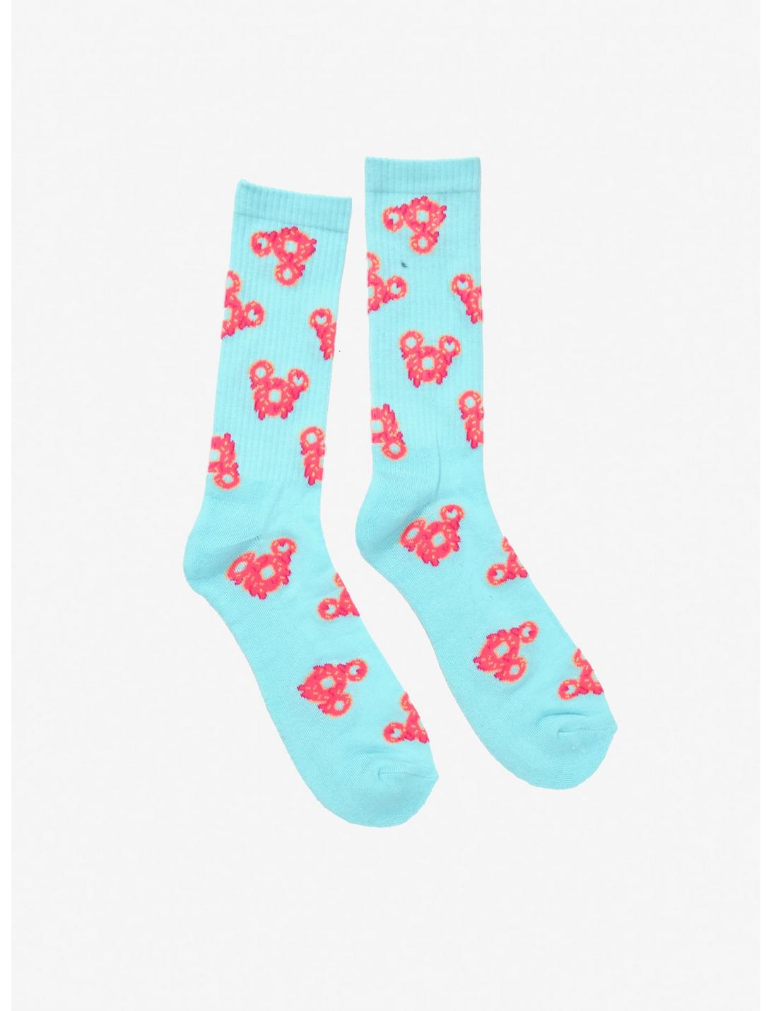 Disney Mickey Mouse Allover Print Strawberry Donut Crew Socks - BoxLunch Exclusive, , hi-res