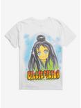 Billie Eilish Anime Face T-Shirt, WHITE, hi-res