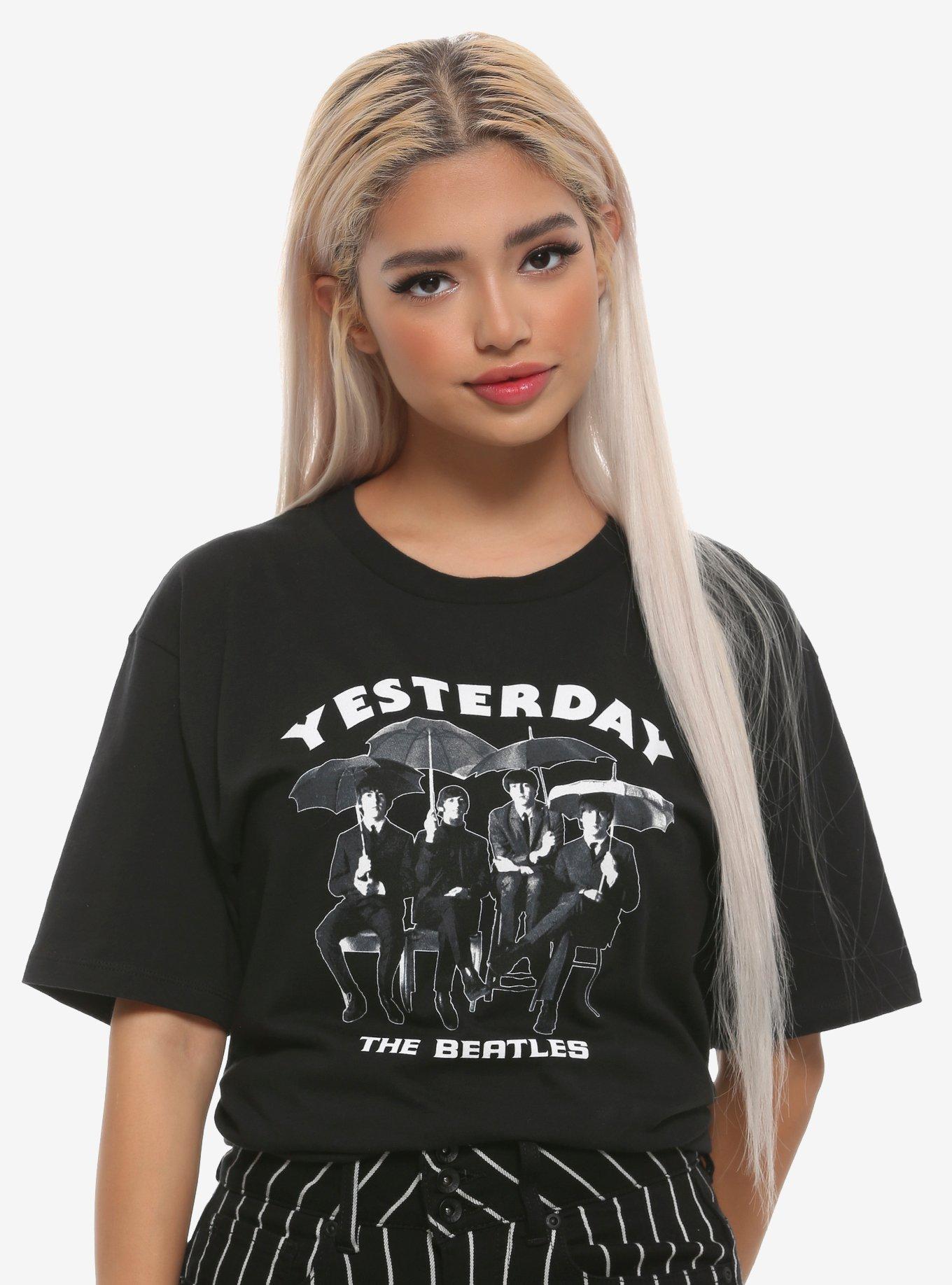 The Beatles Yesterday Umbrellas Girls T-Shirt, BLACK, hi-res