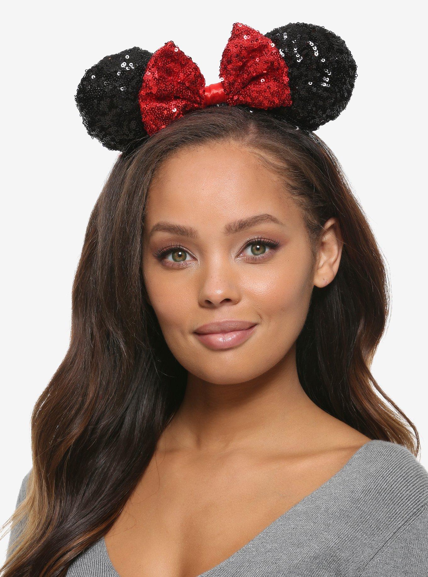 Disney Minnie Mouse Red Sequin Ear Headband Boxlunch 