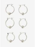Silver Bead Multi Size Hoop Earring Set, , hi-res