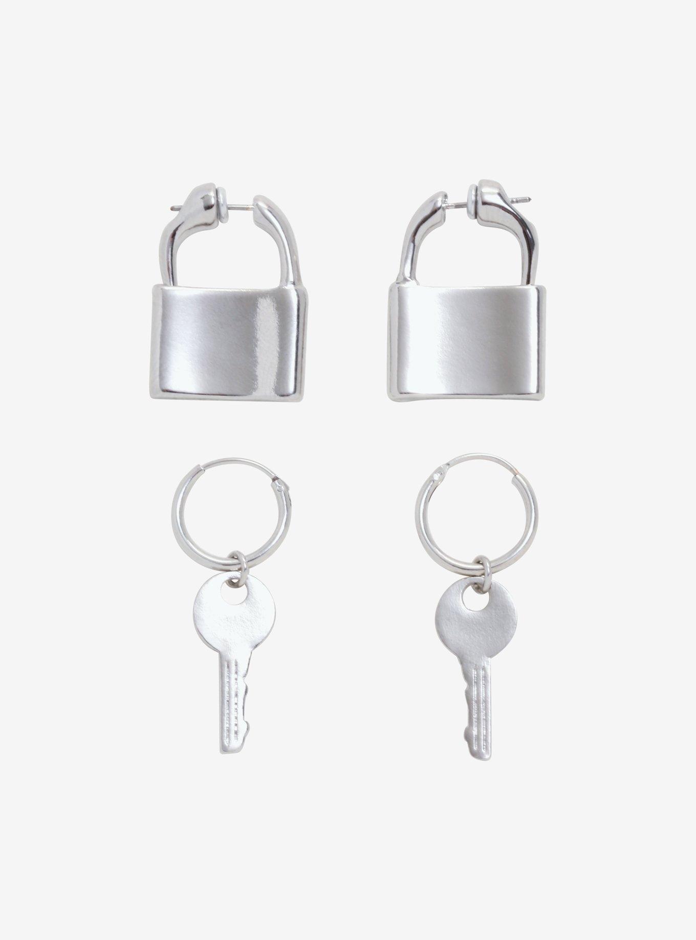 Padlock & Key Earring Set