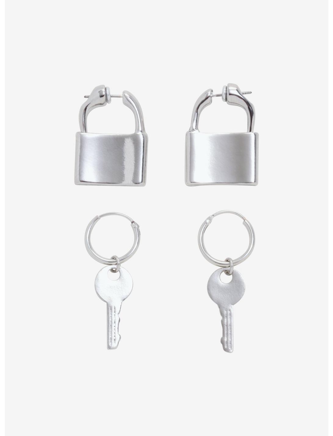 Padlock & Key Earring Set, , hi-res