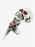 Red CZ Skull Armor Ring, , hi-res