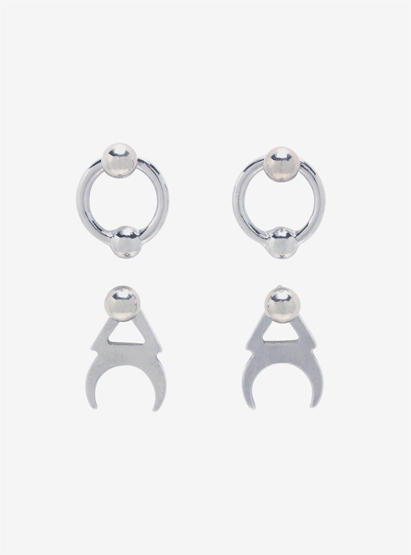 Upside Down Moon Earring Set, , hi-res