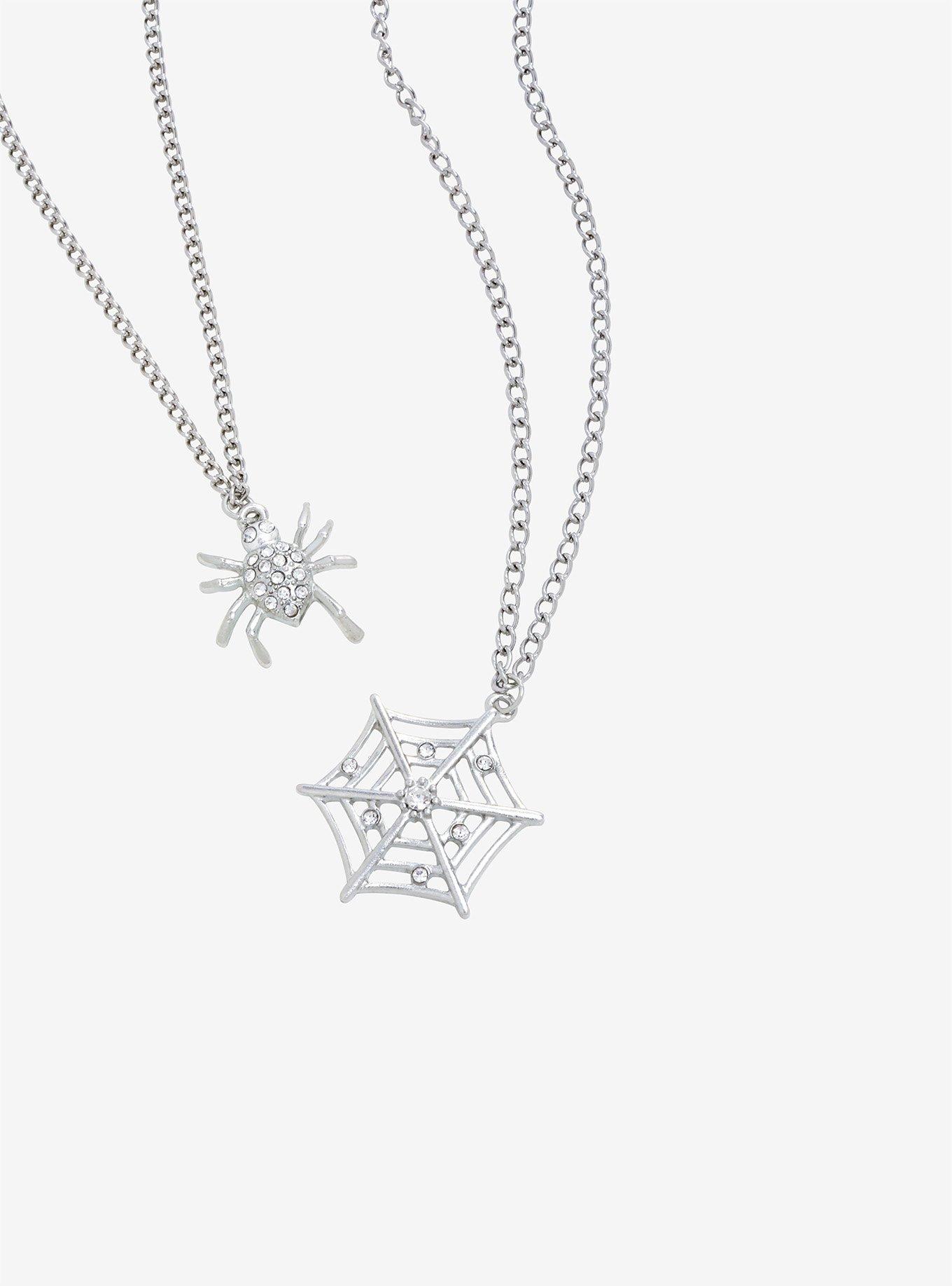 Spider & Web Best Friend Necklace Set, , hi-res