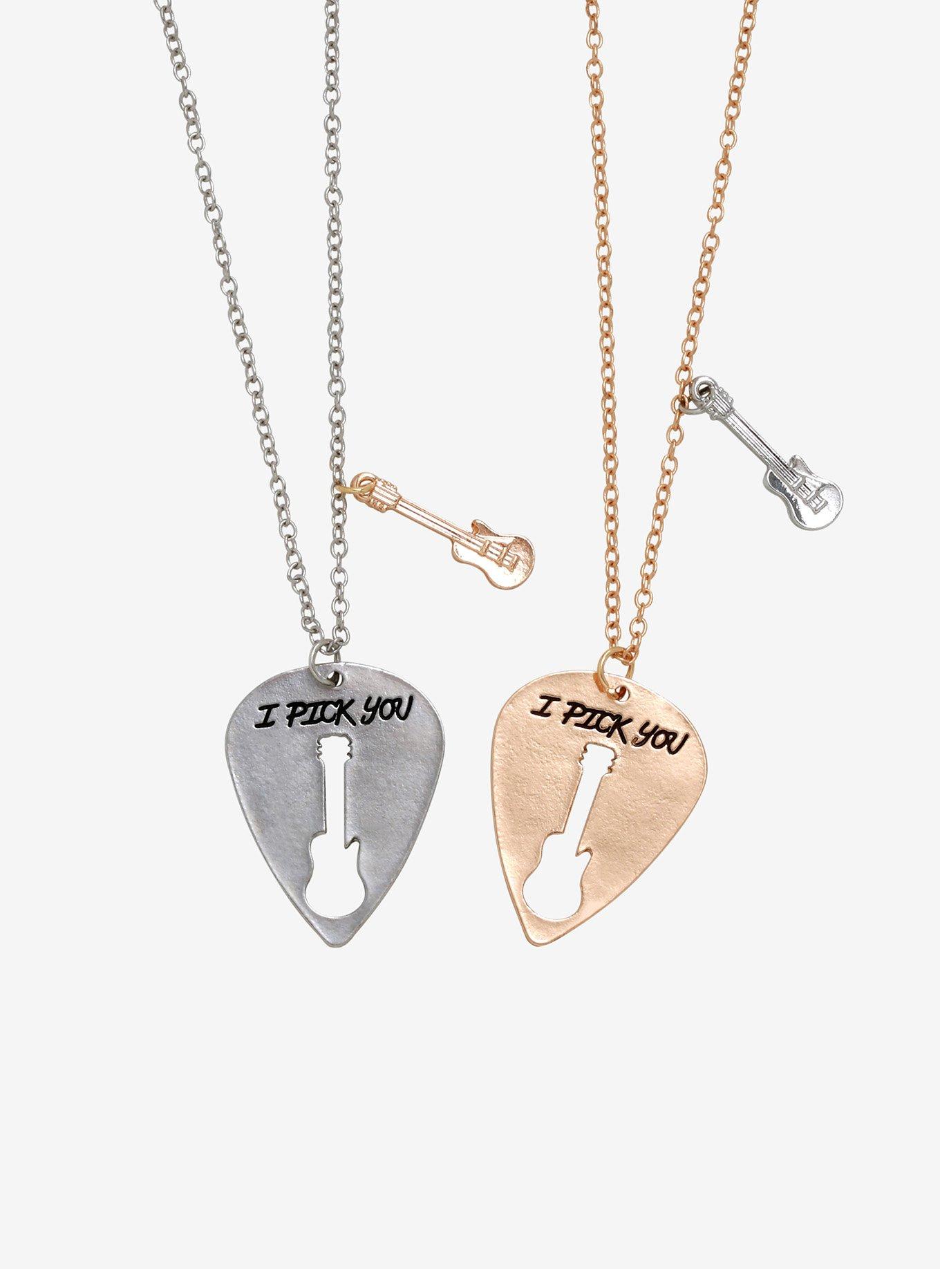 Guitar Pick Best Friend Necklace Set, , hi-res