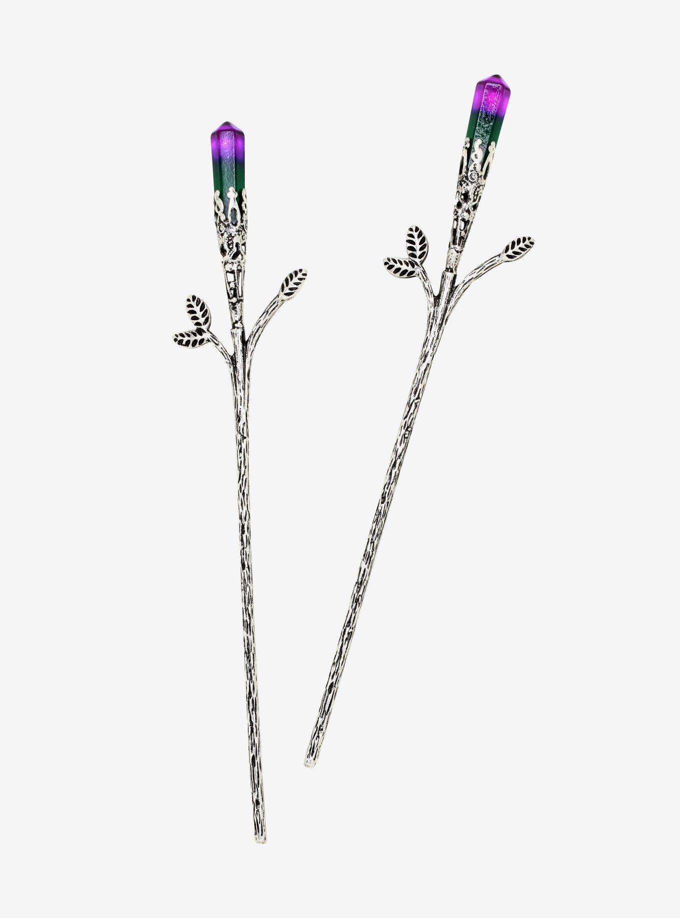 Crystal Flower Hair Sticks, , hi-res