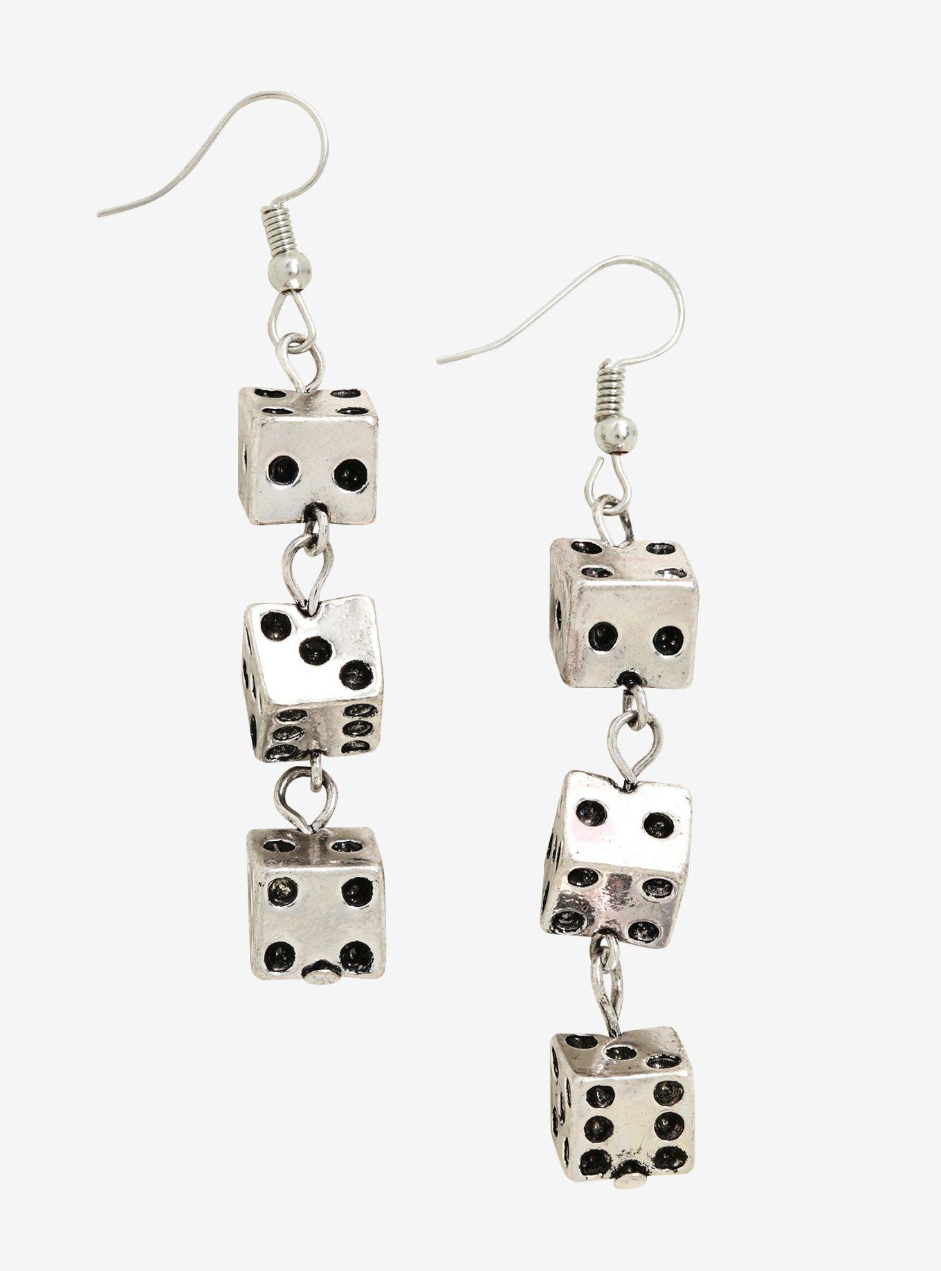 Dice Dangle Earrings, , hi-res