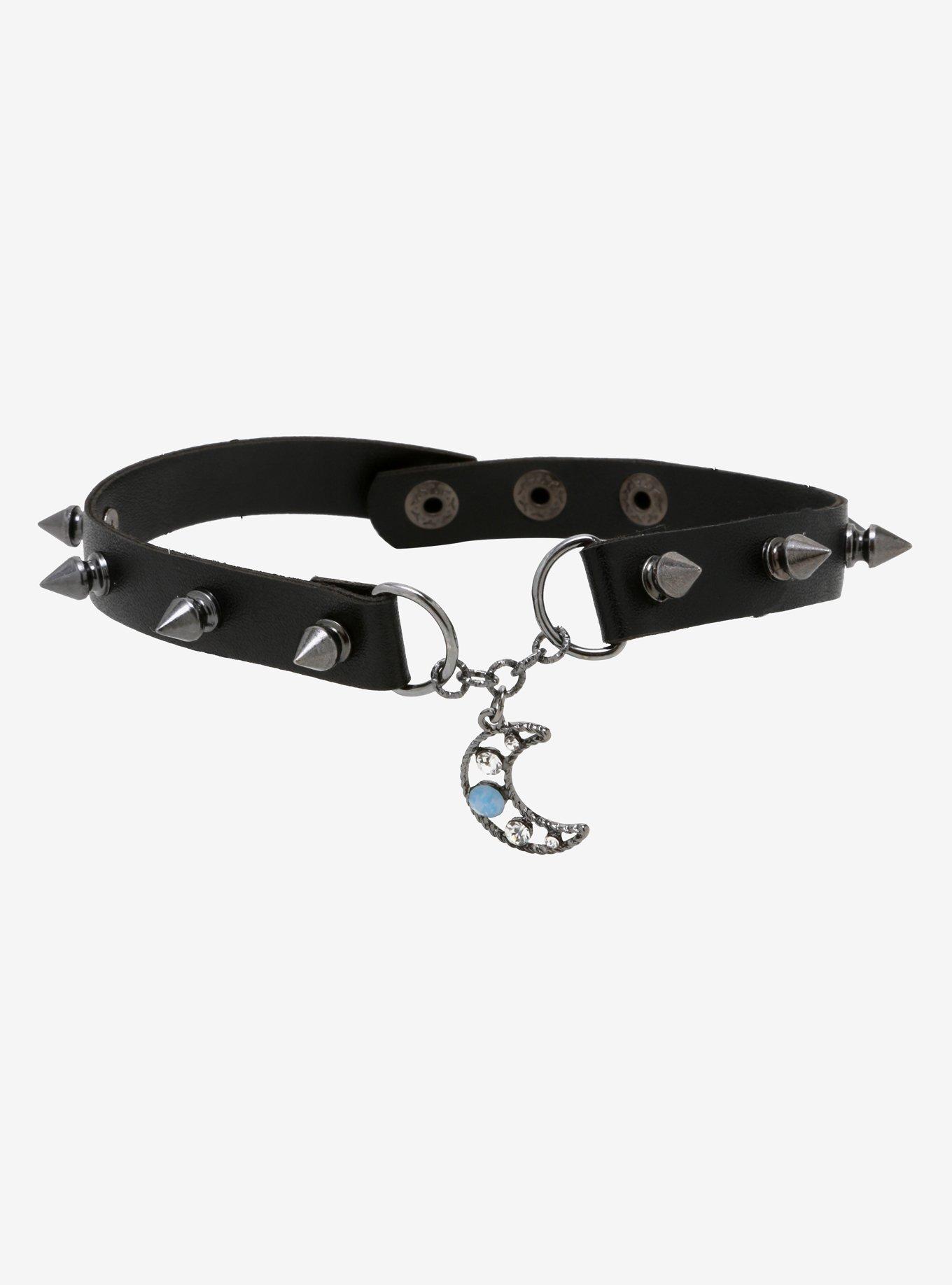 Crystal Moon Spike Choker, , hi-res