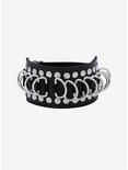 Black D-Ring Faux Leather Bracelet, , hi-res