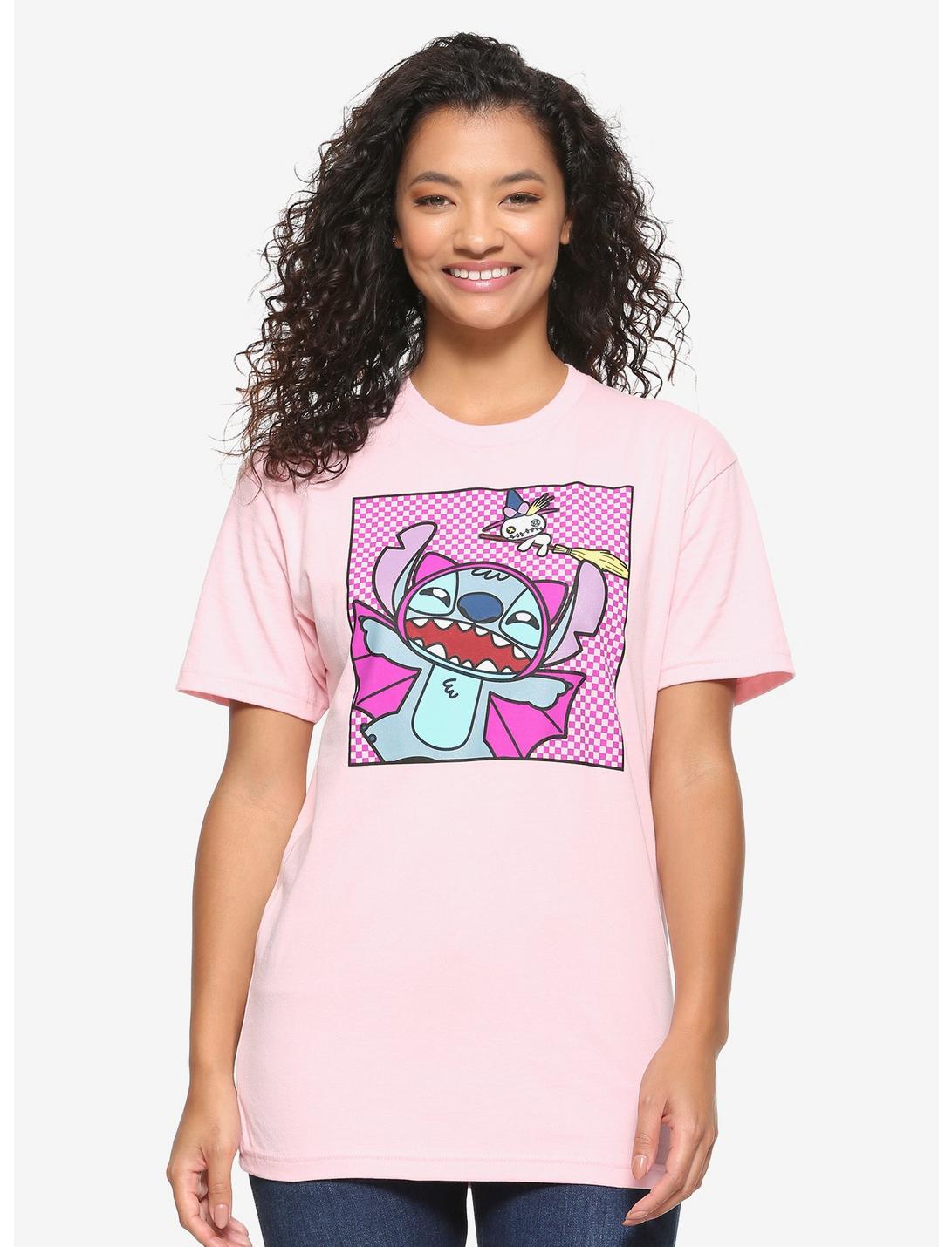 Disney Lilo & Stitch Bat Attack Women's T-Shirt - BoxLunch Exclusive, PINK, hi-res