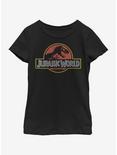 Jurassic World Classic Logo Youth Girls T-Shirt, BLACK, hi-res