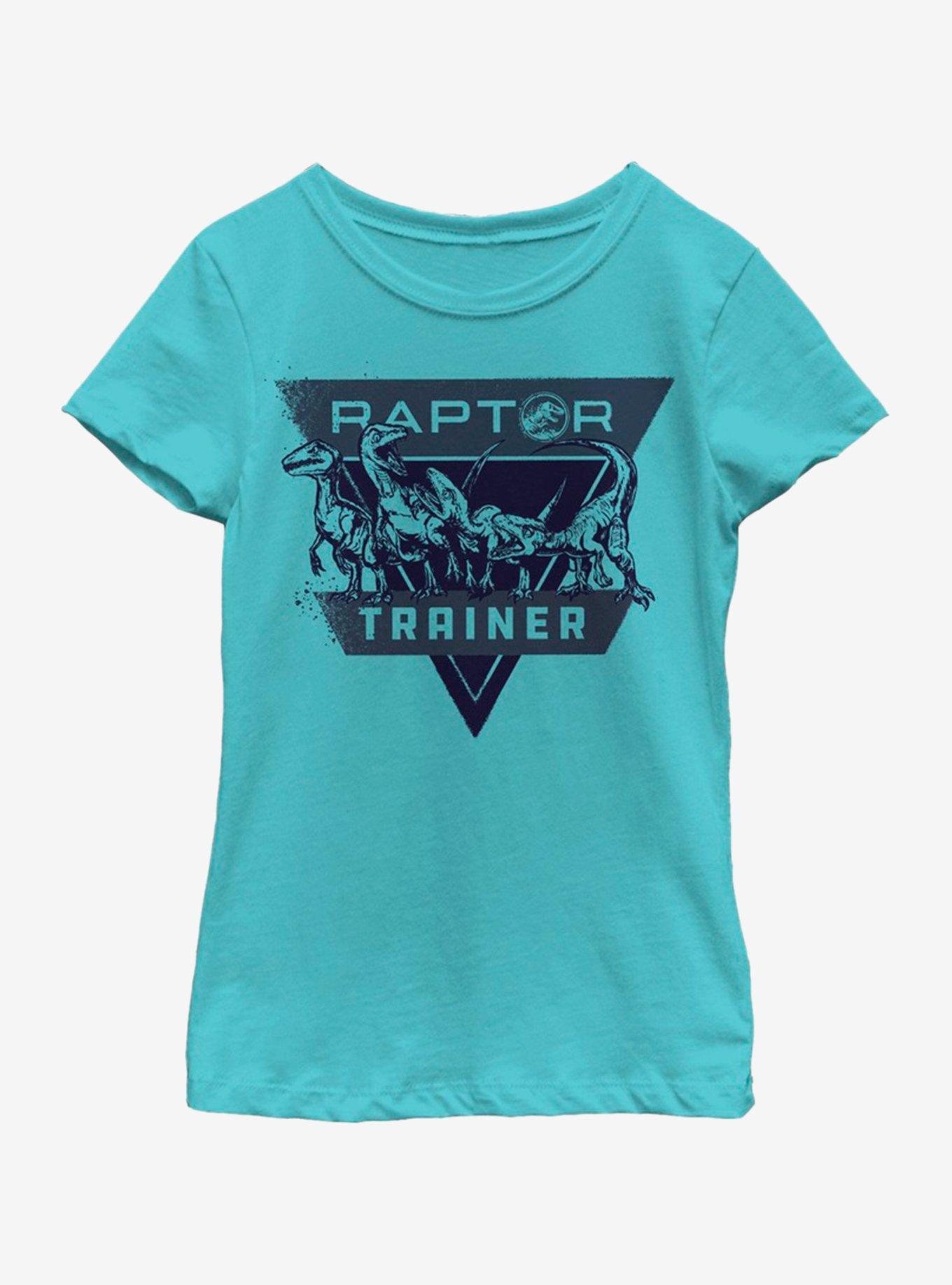 Jurassic Park Raptor Trainer Shield Youth Girls T-Shirt, TAHI BLUE, hi-res