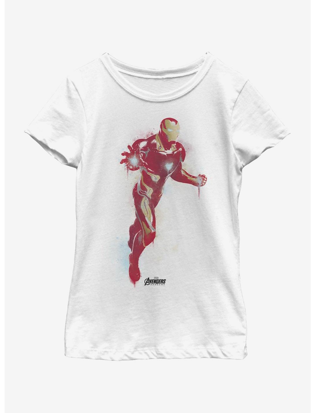 Marvel Avengers: Endgame Ironman Paint Youth Girls T-Shirt, WHITE, hi-res