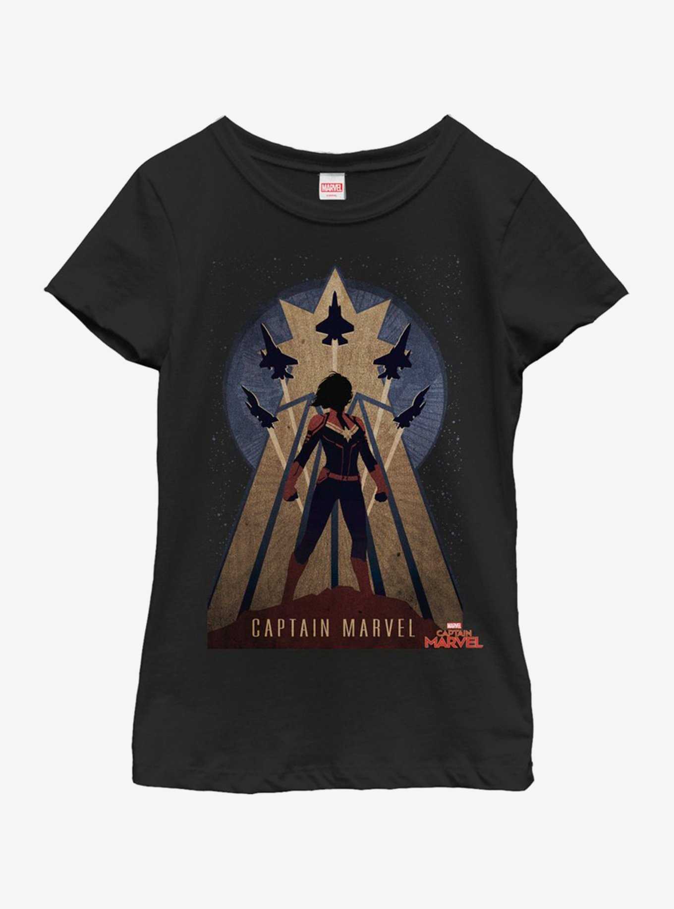 Marvel Captain Marvel Deco Youth Girls T-Shirt, , hi-res
