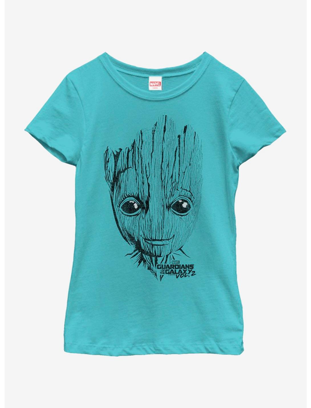 Marvel Guardians of The Galaxy Groot Lines Youth Girls T-Shirt, TAHI BLUE, hi-res