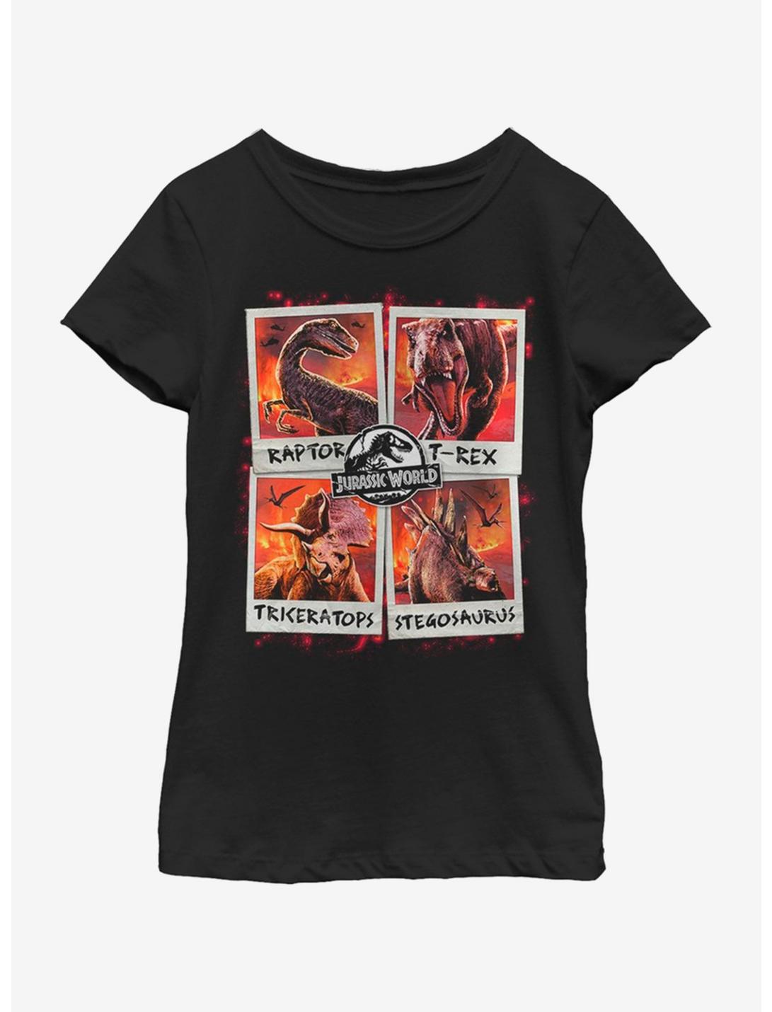 Jurassic Park Candid Carnivores Youth Girls T-Shirt, BLACK, hi-res