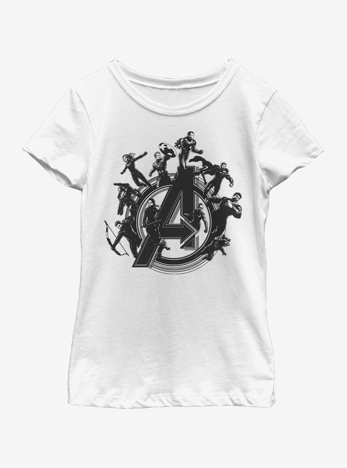 Marvel Avengers: Endgame Flying Heroes Youth Girls T-Shirt, WHITE, hi-res