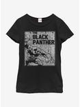 Marvel Black Panther T'Chala Chalk Youth Girls T-Shirt, BLACK, hi-res