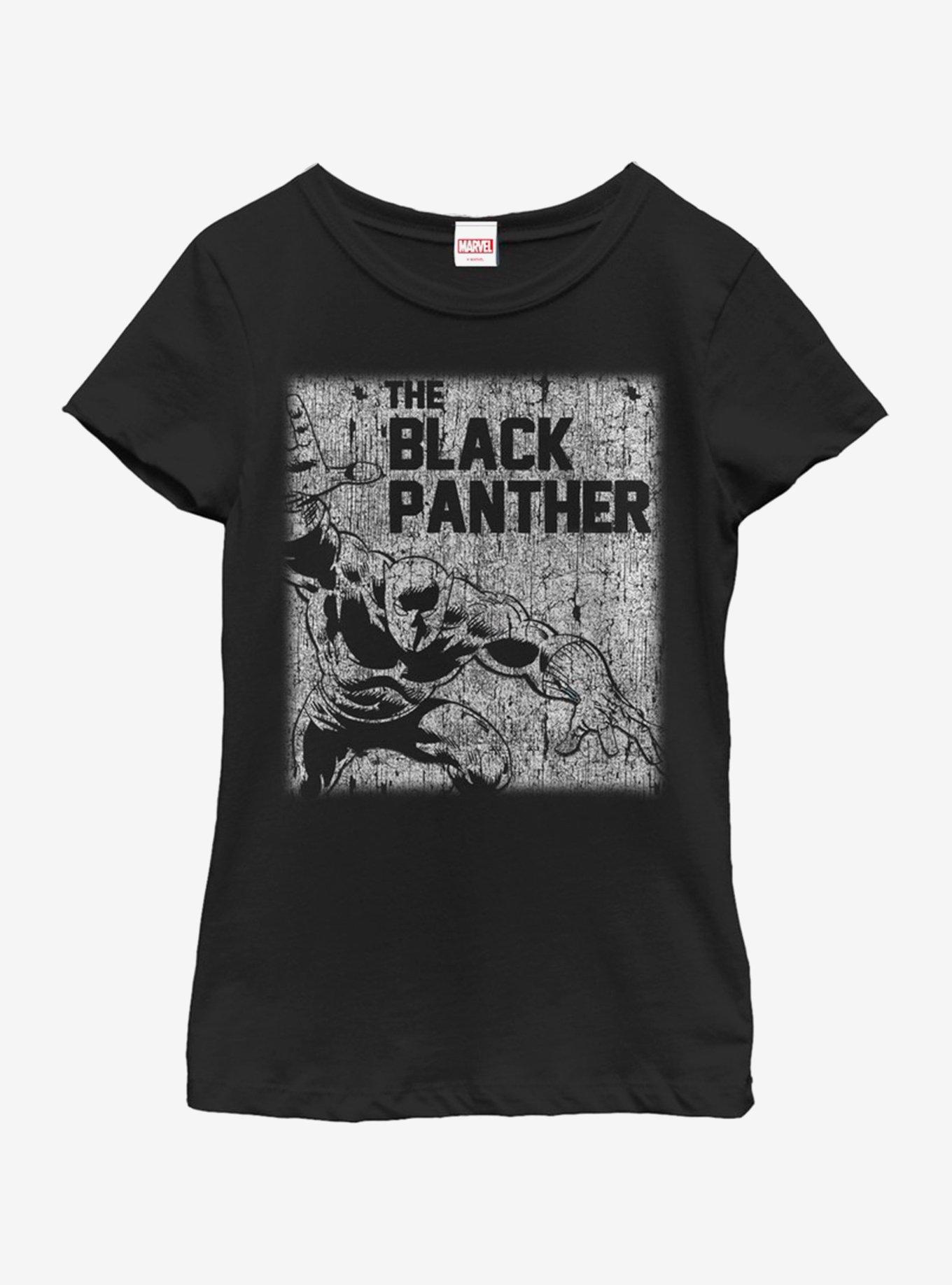 Marvel Black Panther T'Chala Chalk Youth Girls T-Shirt, BLACK, hi-res