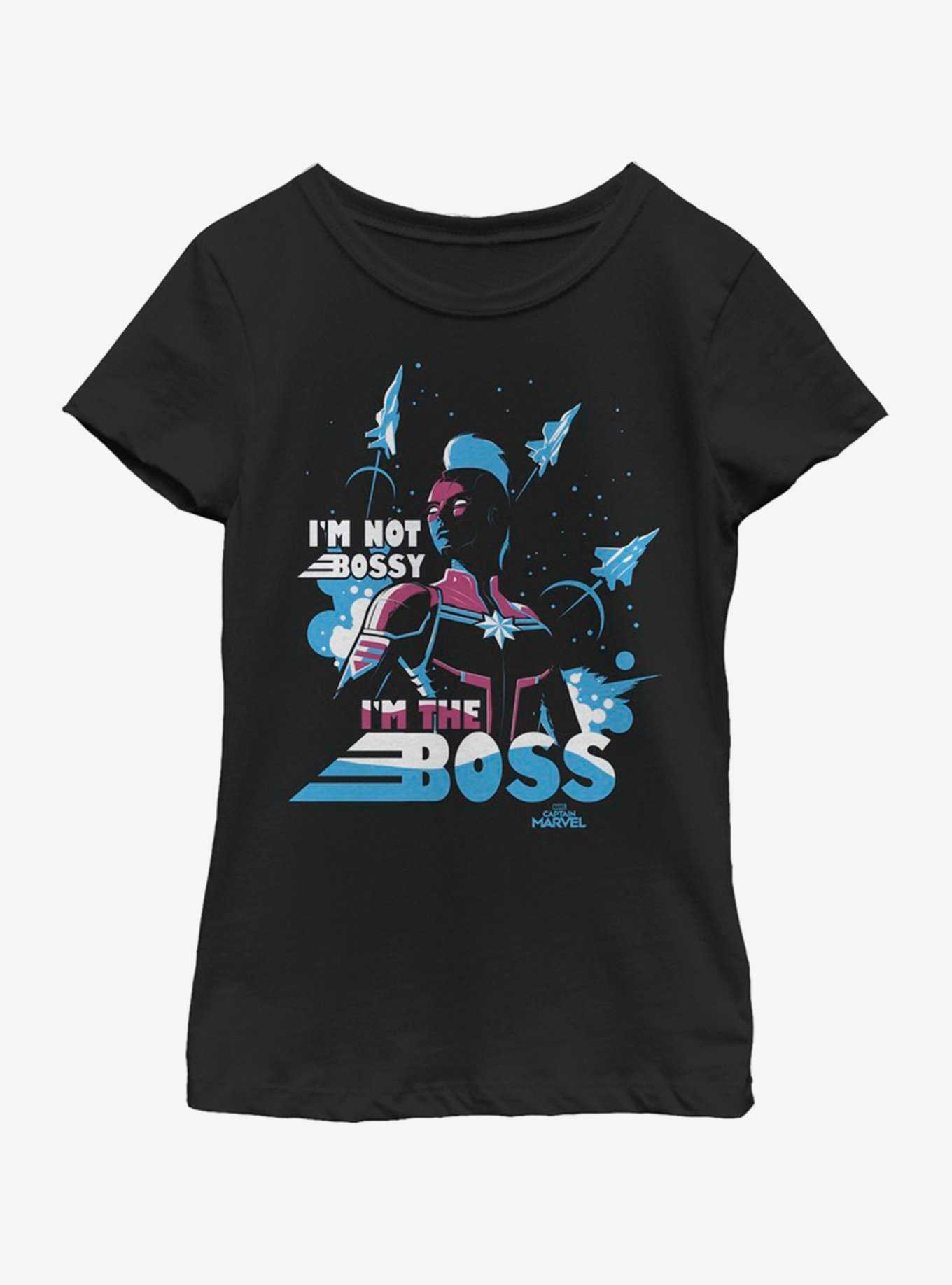 Marvel Captain Marvel I Am The Boss Youth Girls T-Shirt, , hi-res