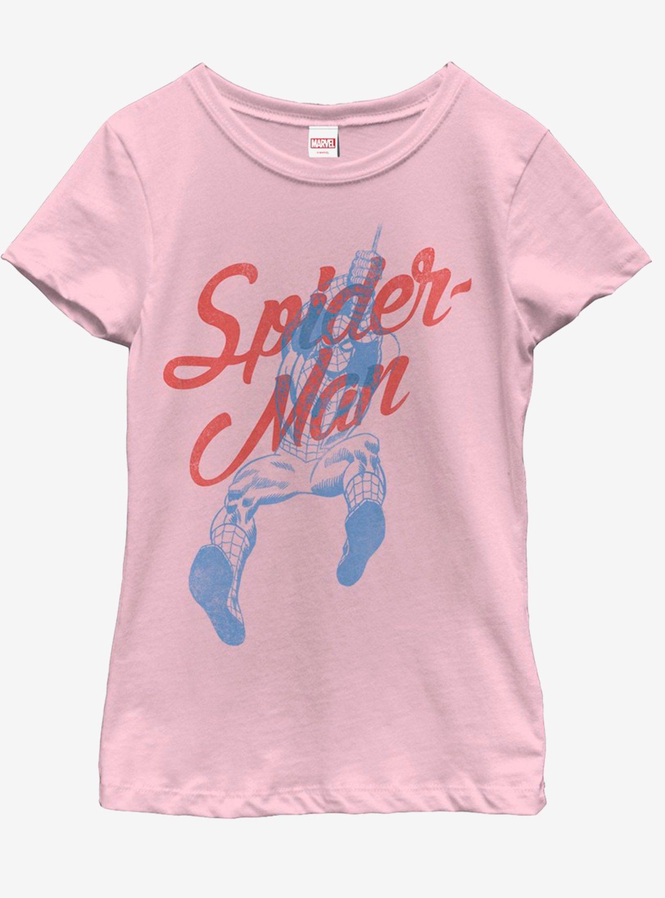 Marvel Spiderman Neighborhood Hero Youth Girls T-Shirt - PINK | BoxLunch