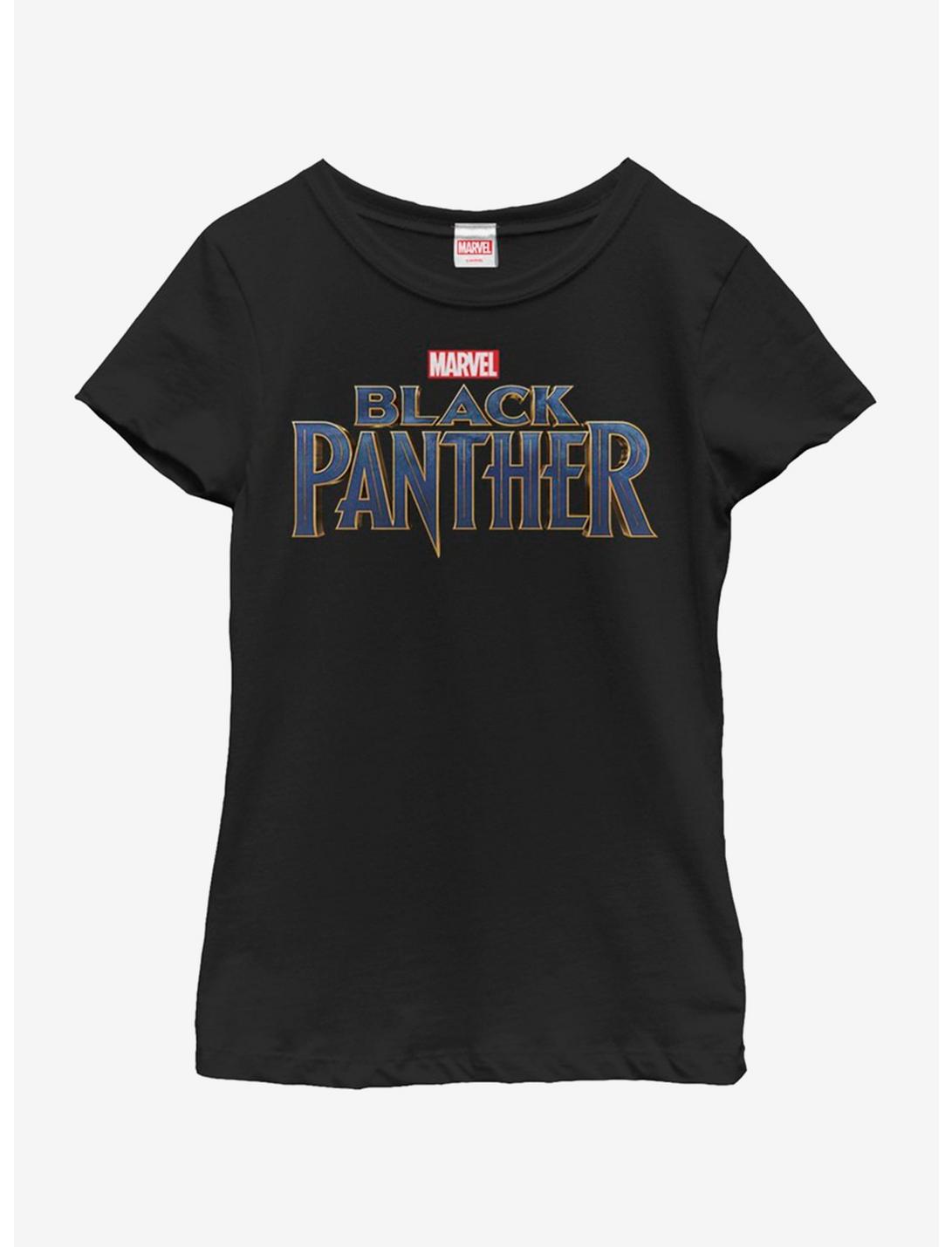 Marvel Black Panther Straight Logo Youth Girls T-Shirt, BLACK, hi-res